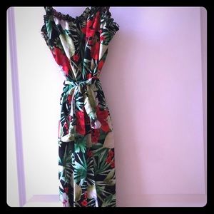 Sundress tropical flower print new without tags